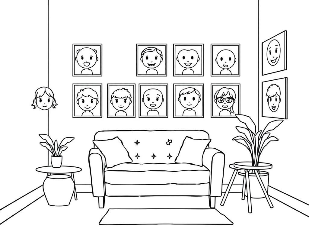Preview of Therapist office with emotion posters, a couch, and a chair