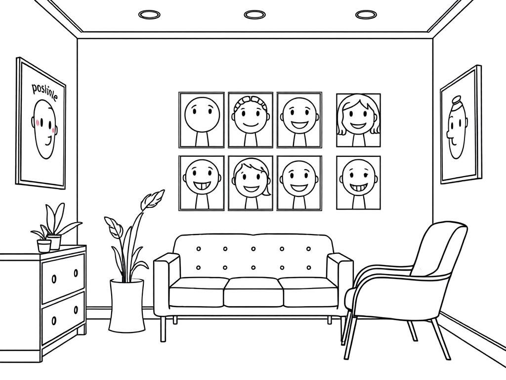 Room Coloring Page for Adults and Kids