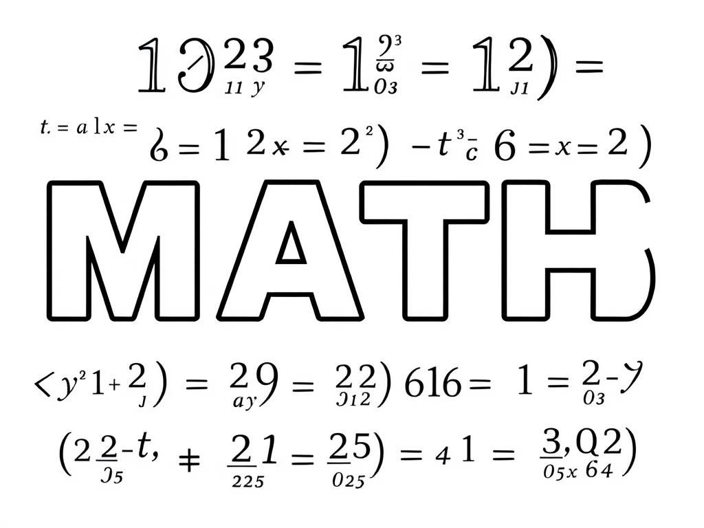 thick font showing famous math equations