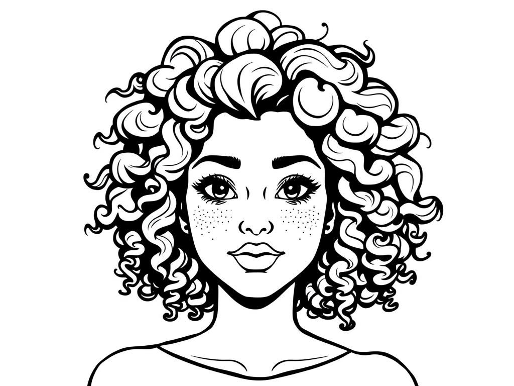 Girl Portrait Coloring Page