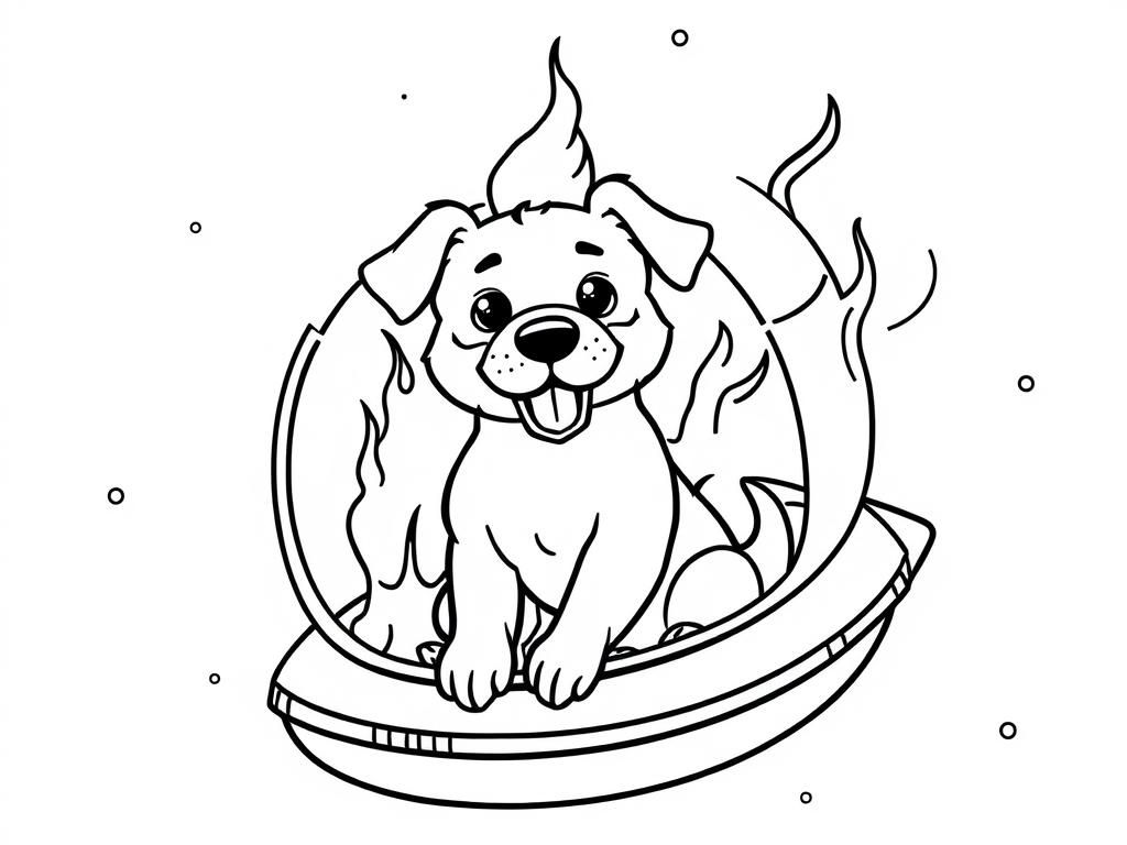 Dog in Space Coloring Page
