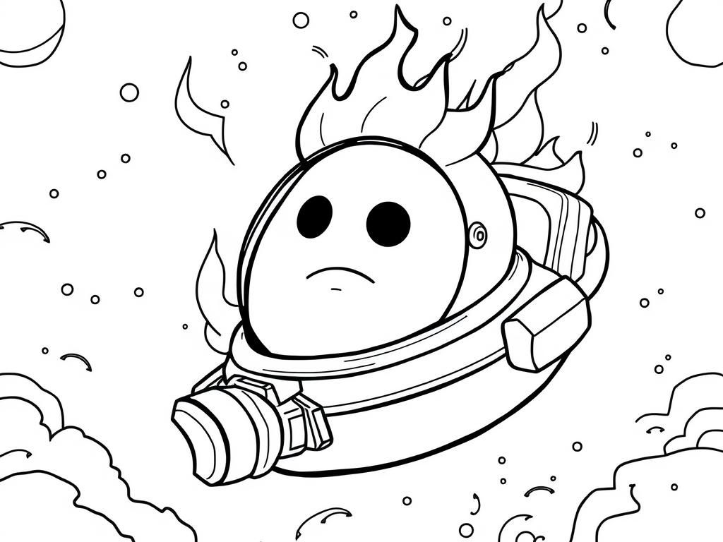 Astronaut in Space Coloring Page