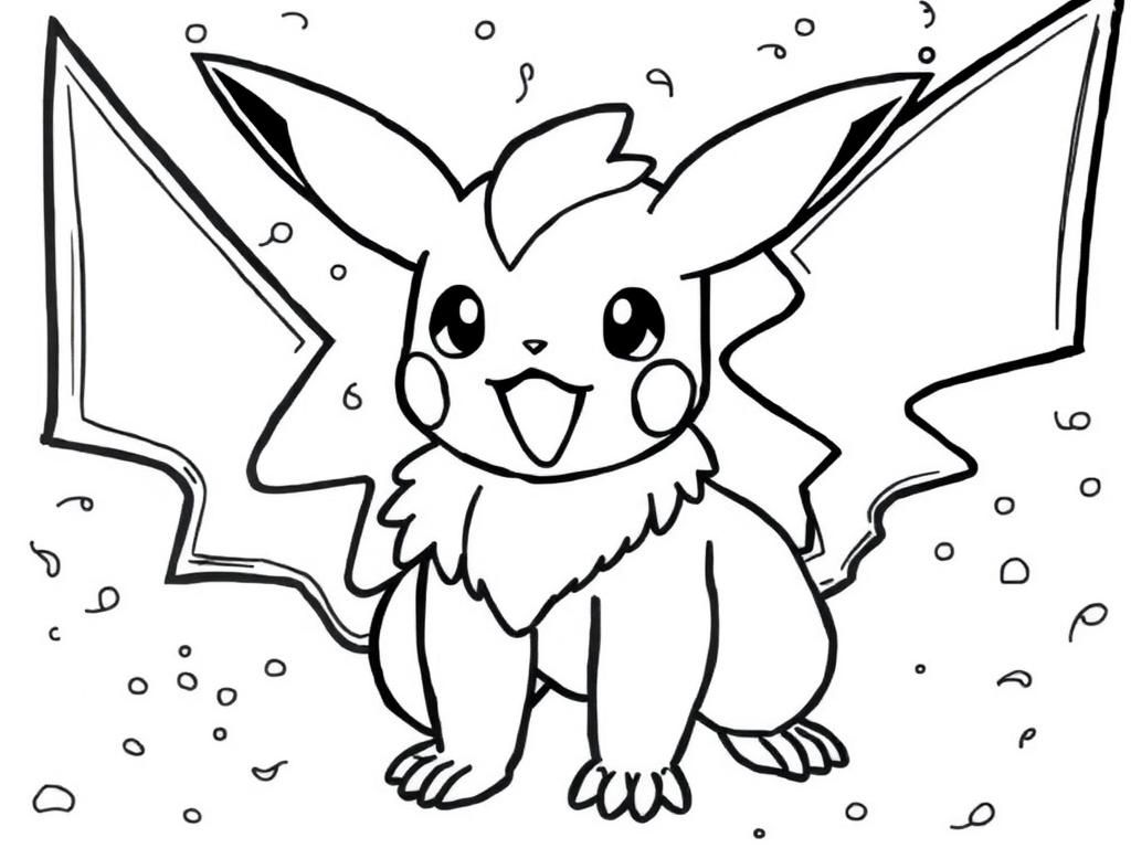 Coloring Page of Pikachu