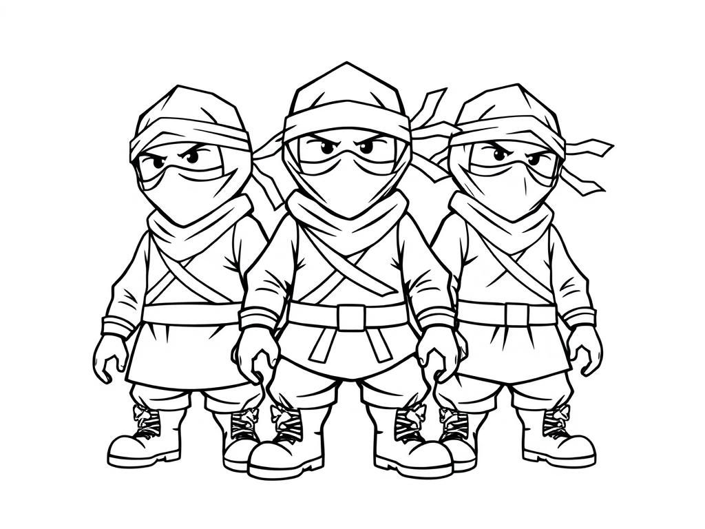 Preview of three grown up ninjas with boots