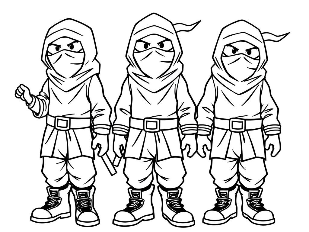 Preview of three grown up ninjas with boots