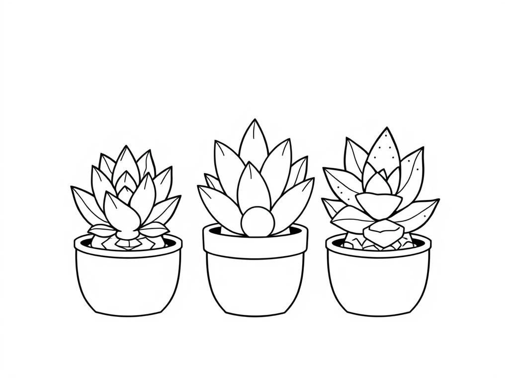 Preview of Three individual succulents in adorable pots