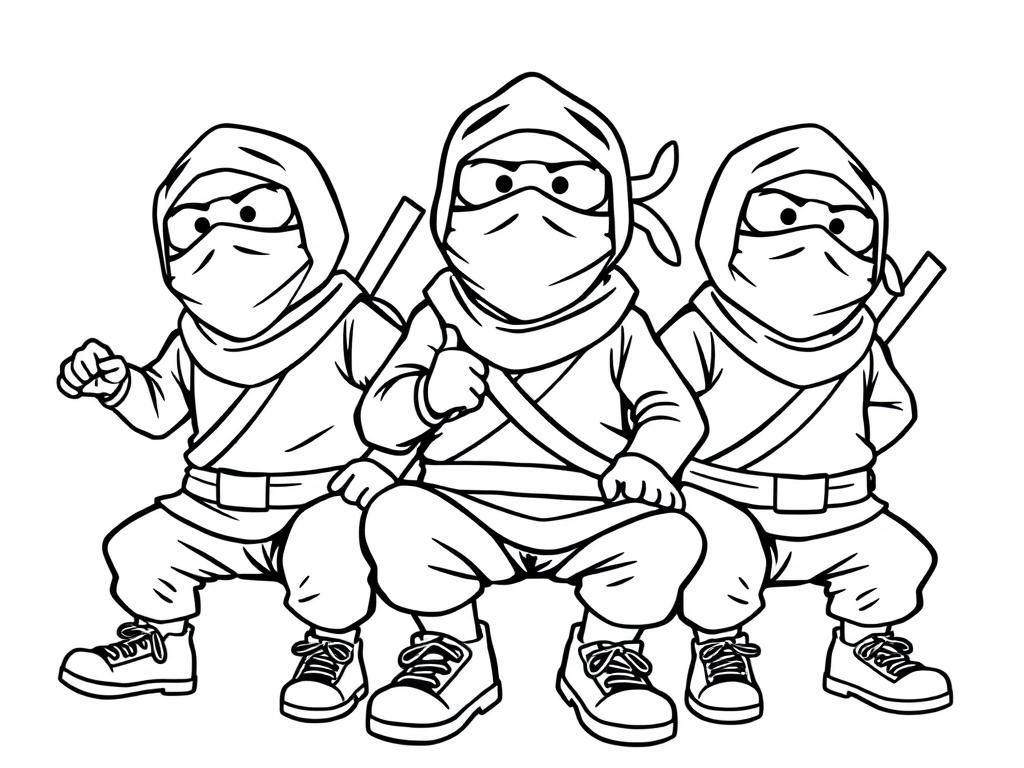 three ninjas with shoes