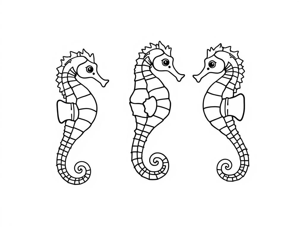 Preview of three seahorses