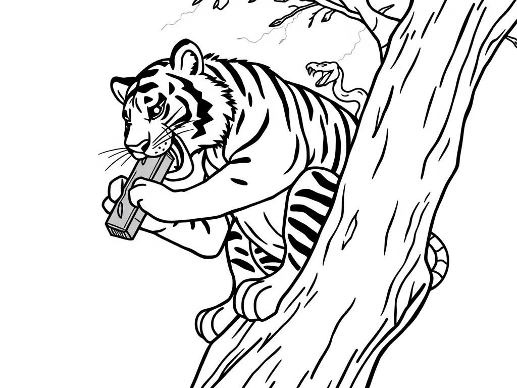 Tijger Kleurplaat