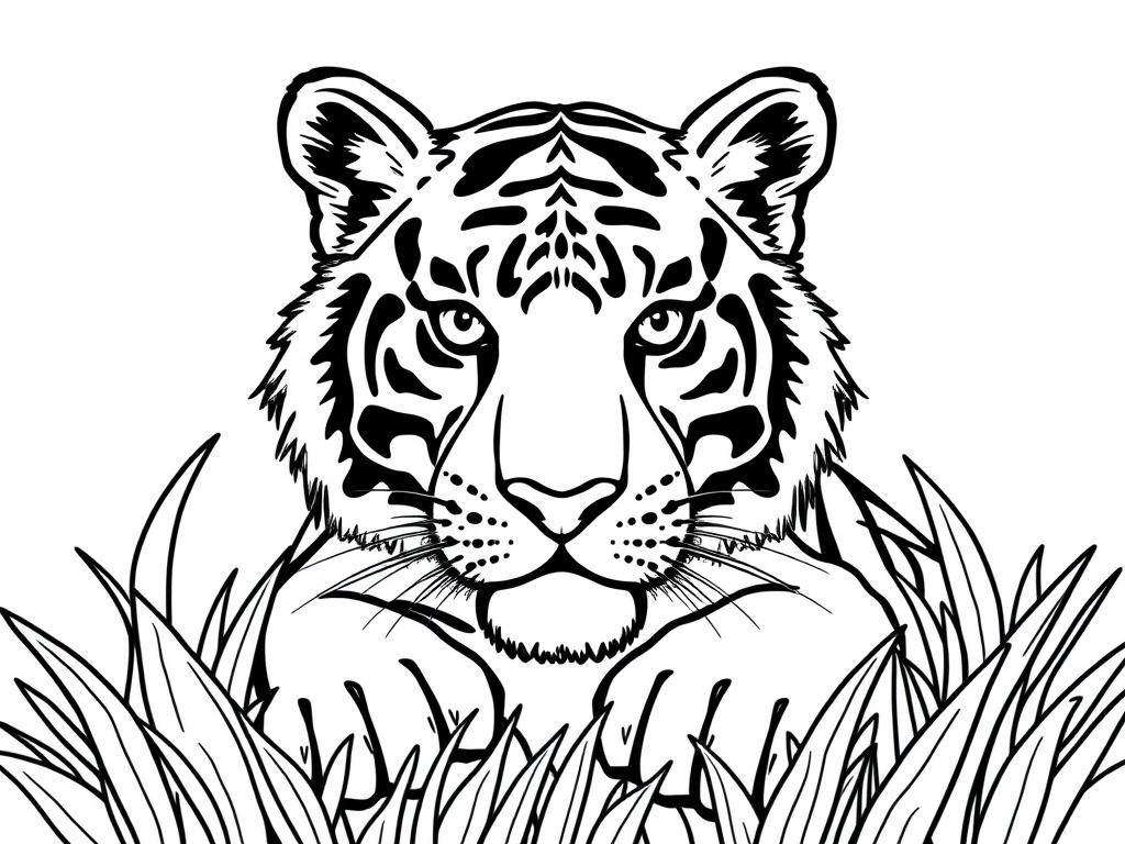 Tiger Face Coloring Page