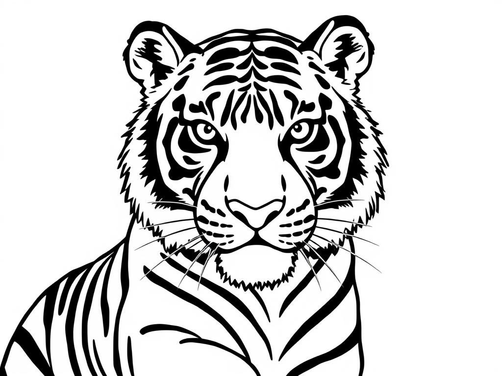 Tiger Face Coloring Page