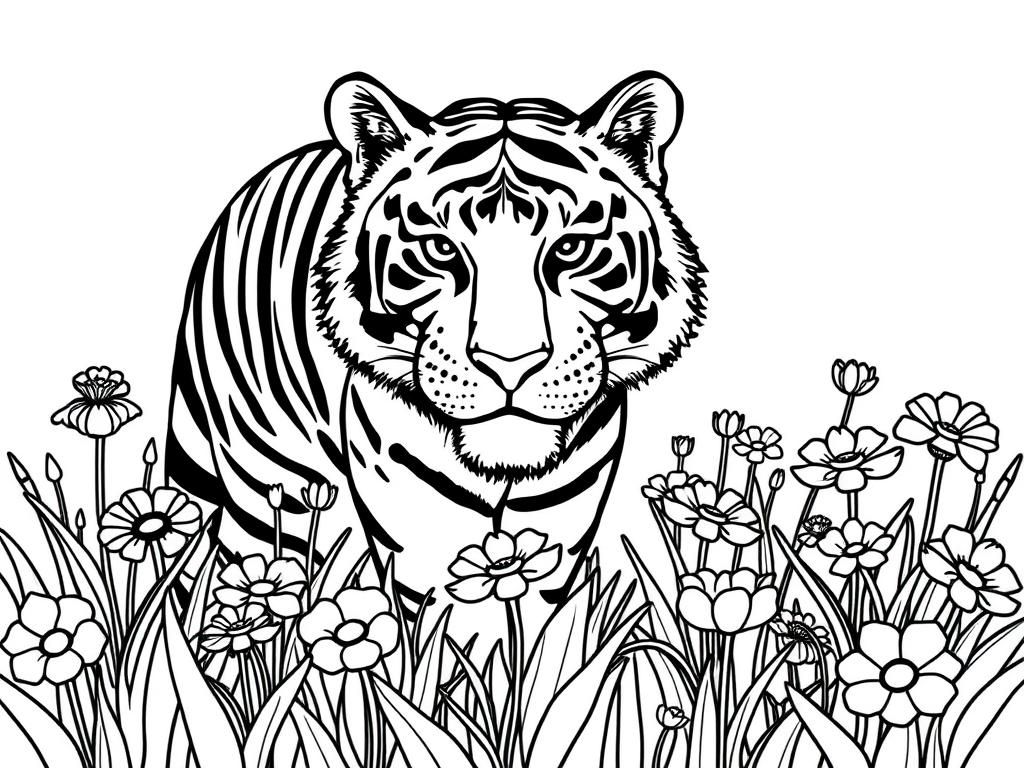 Preview of Tiger field of flowers