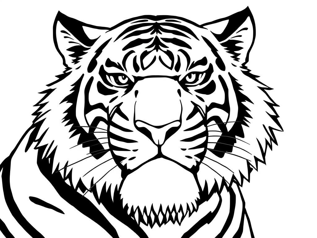 Tiger Coloring Page for Kids and Adults: A Roaring Good Time