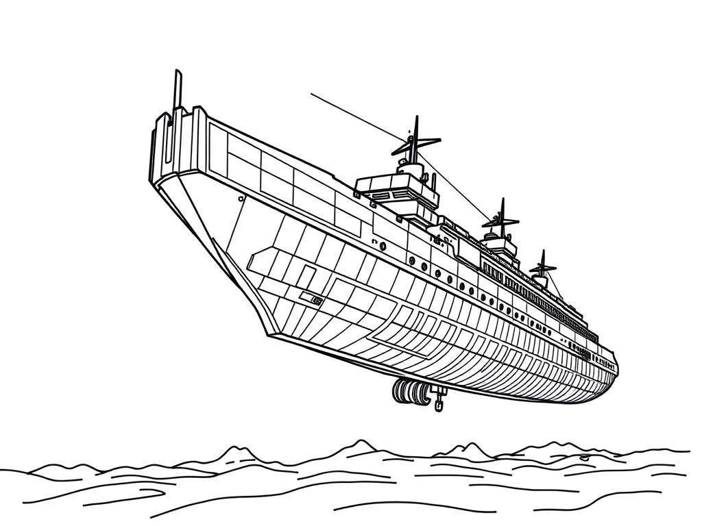 Cruise Ship Coloring Page