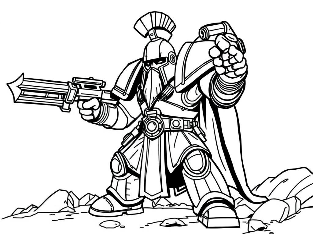titus warhammer 40k - Free Printable Coloring Page