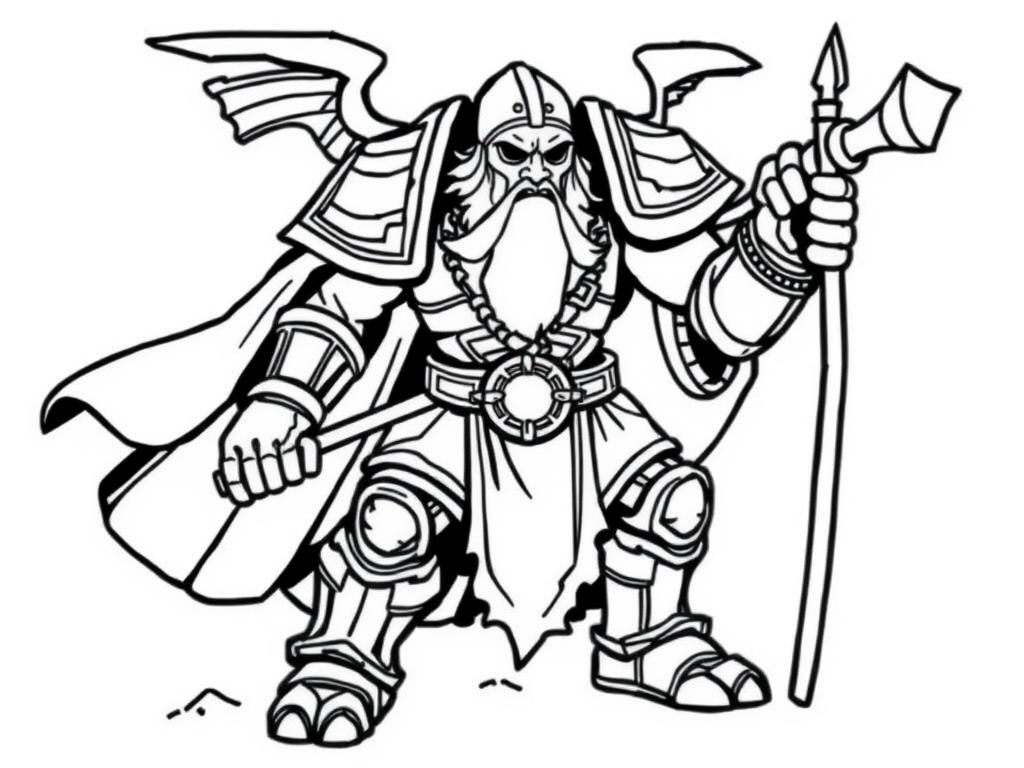 Warrior Knight Coloring Page
