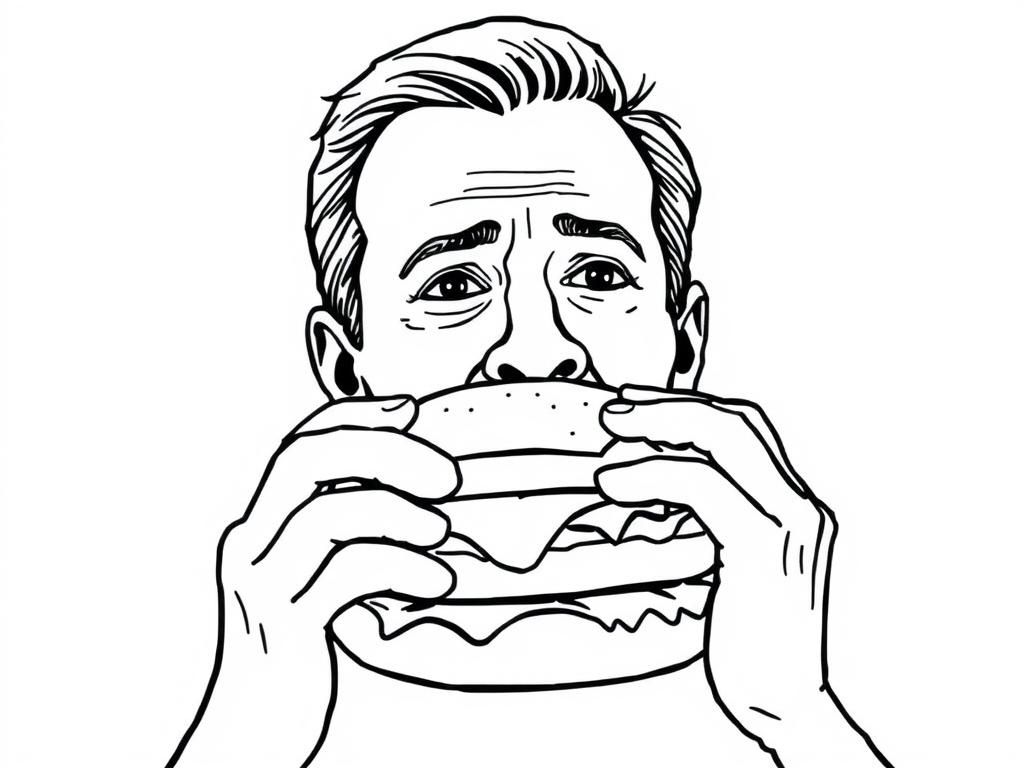 tom hanks eating a burger