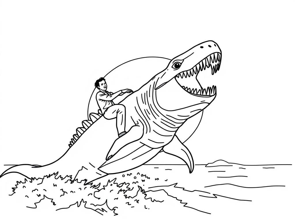 Preview of tom hanks riding a megalodon into the sunset