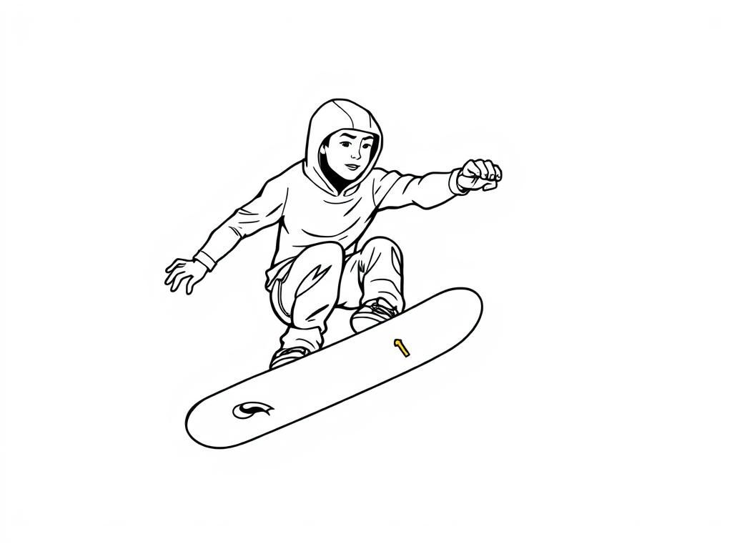 Boy Skateboarding Coloring Page