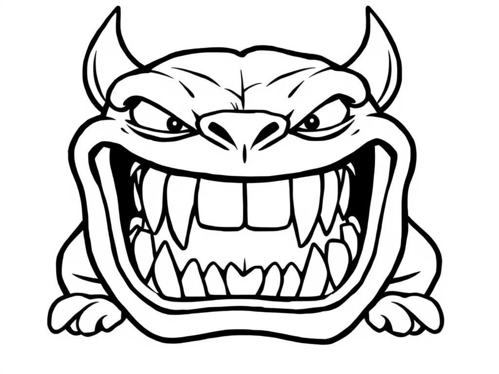Duivels Monster Kleurplaat