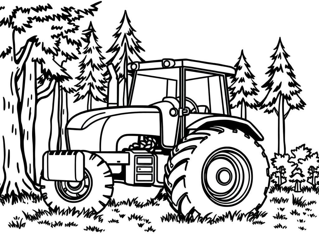 Preview of Tractor and woods