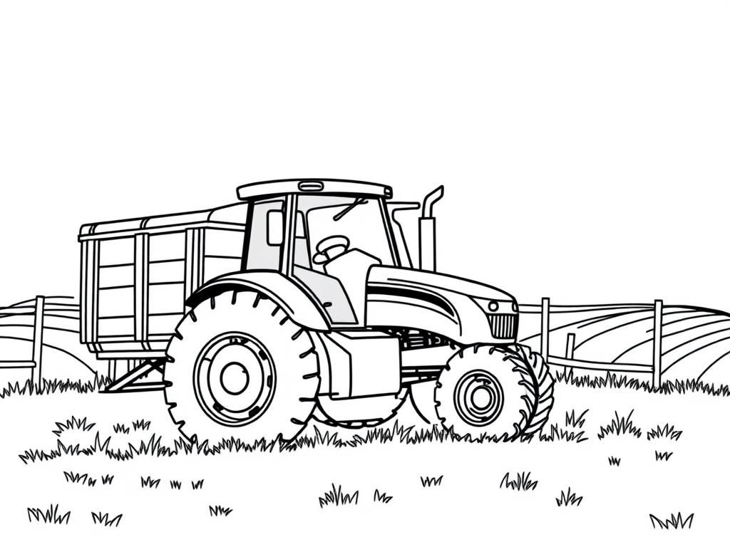 Preview of Tractor with trailer at farm