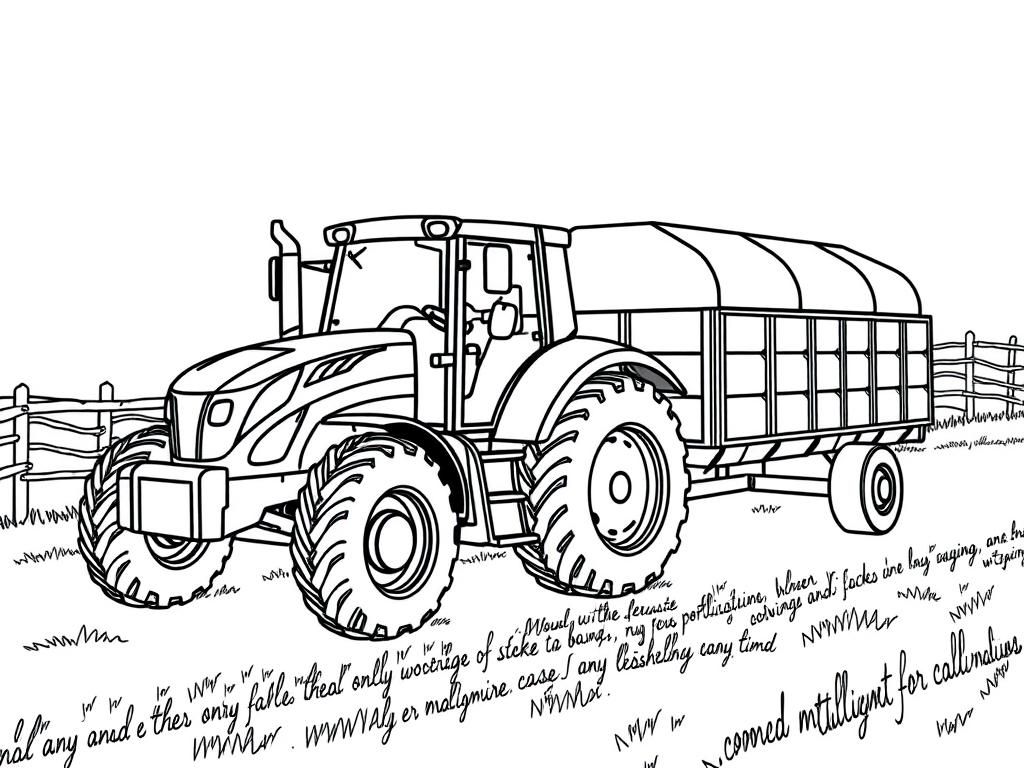 Preview of Tractor with trailer at farm