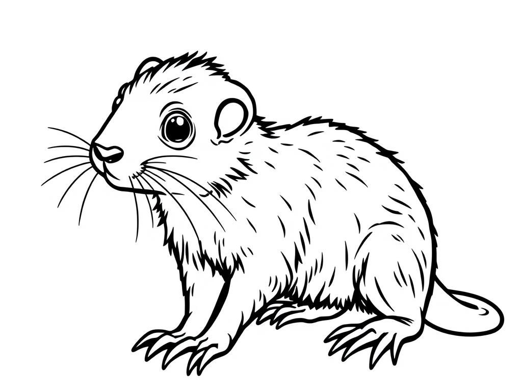 Rat Coloring Page for Kids and Adults