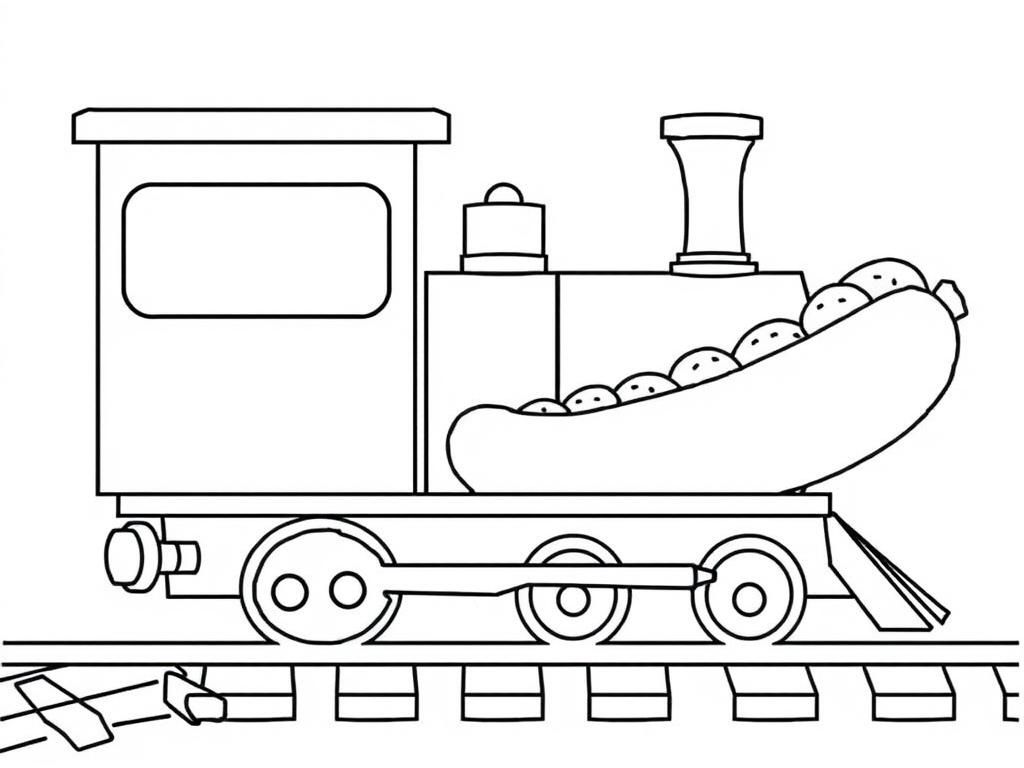 train eating a hotdog