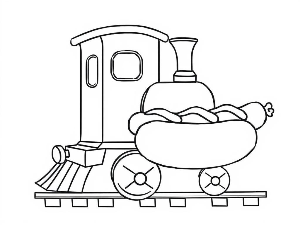 train eating a hotdog