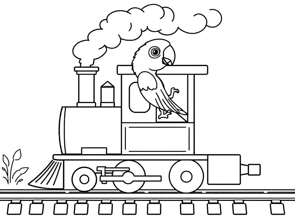 train with a parrot driving it