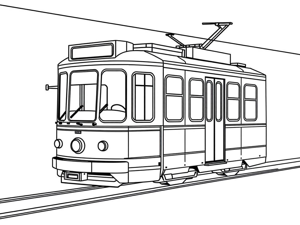 tram - Free Printable Coloring Page