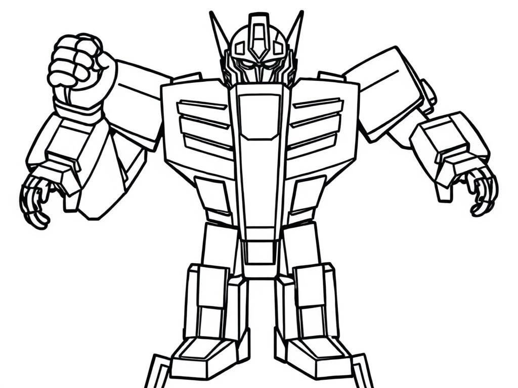 Kleurplaat van een robot-superheld