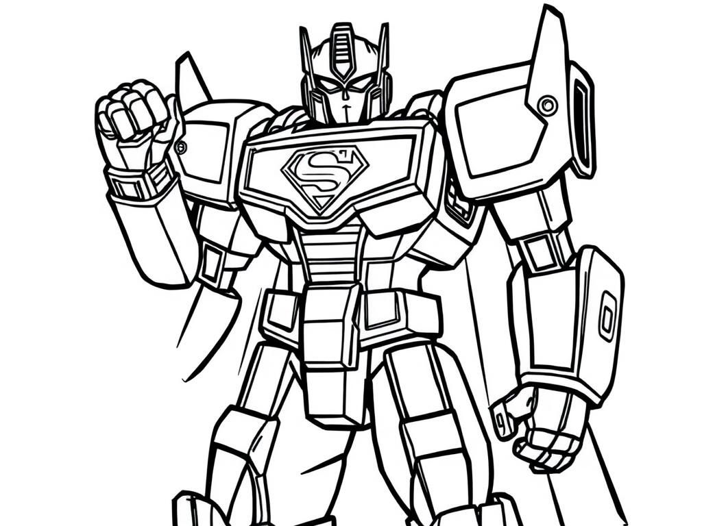 Superman Optimus Prime Coloring Page