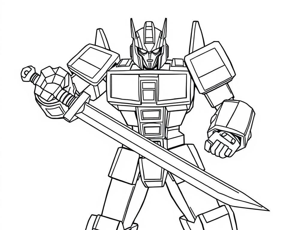 Preview of transformer with a sword holding it on the handle