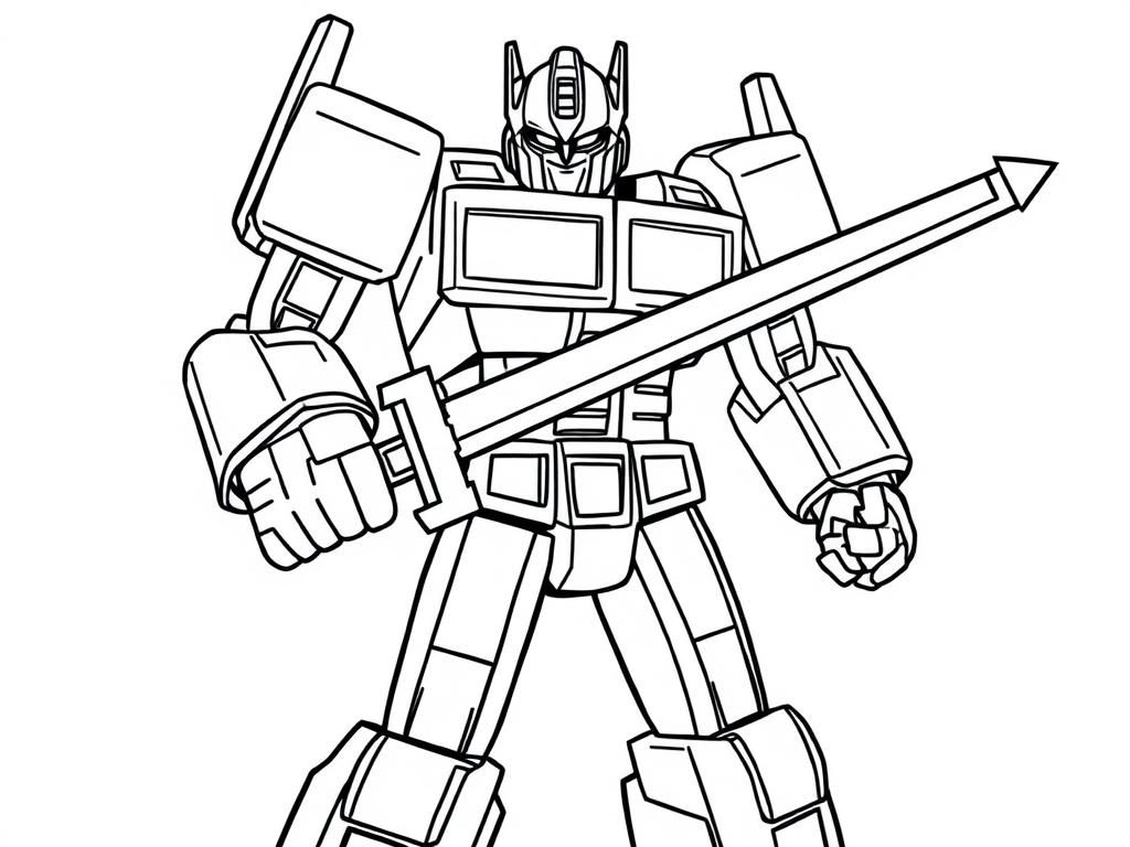 Preview of transformer with a sword holding it on the handle