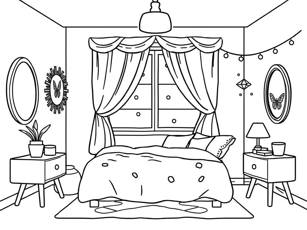 Bedroom Coloring Page