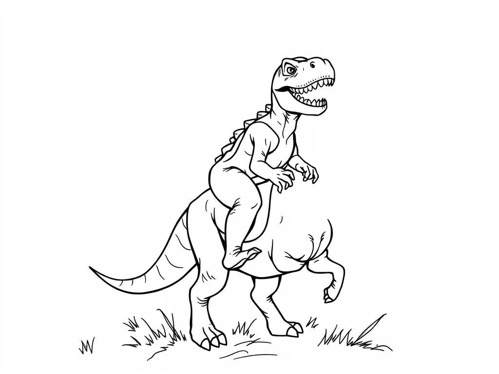 Preview of trex riding a horseback