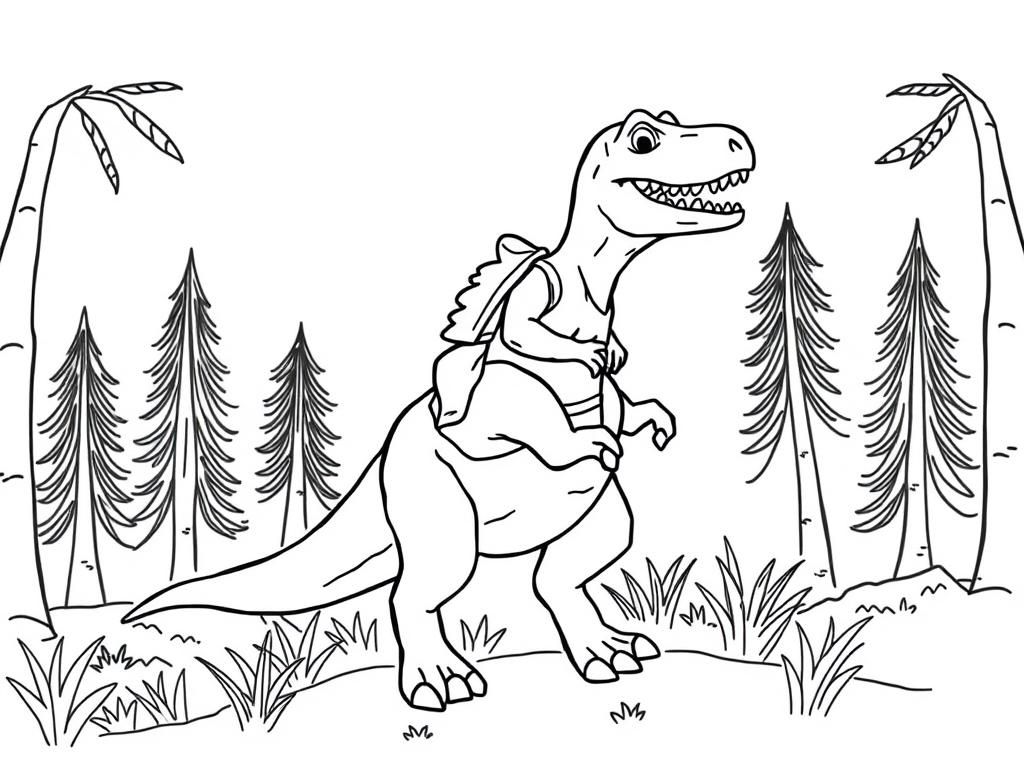 Preview of trex riding a horseback