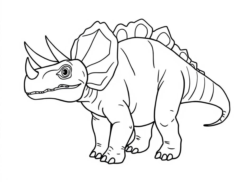 Triceratops Coloring Page for Kids