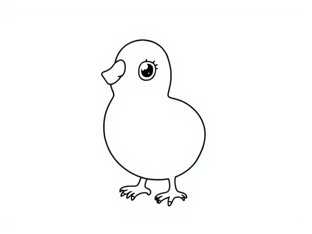 Coloring Page of a Cute Chick