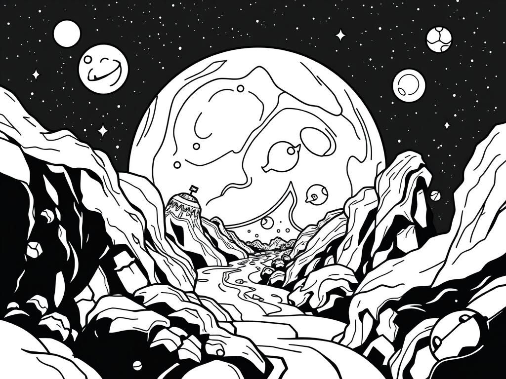 Space Coloring Page