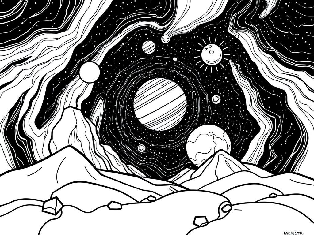 Space Odyssey Coloring Page