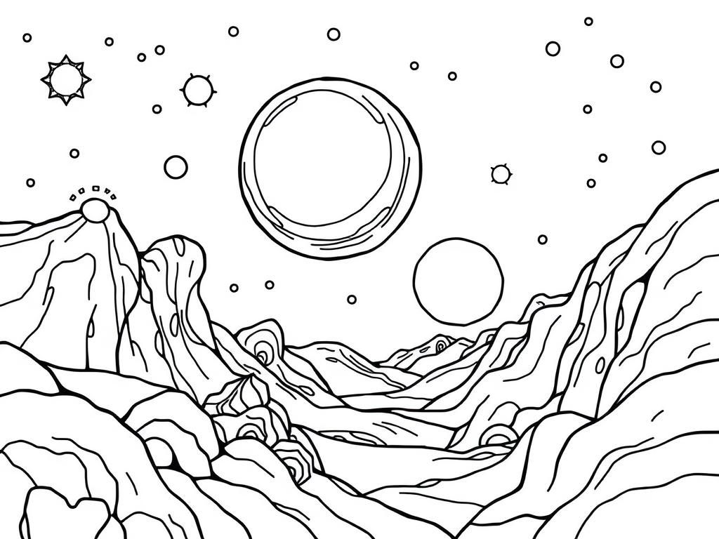 Space Coloring Page: Explore the Cosmos
