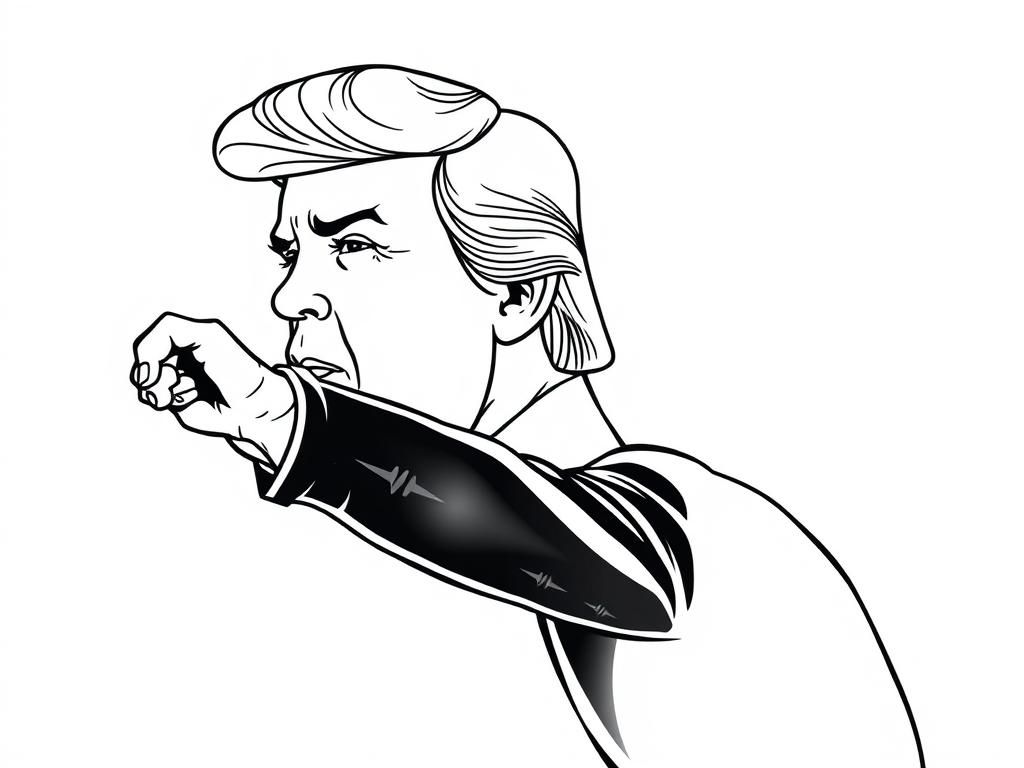 Kleurplaat Vastberaden Man Wijzend