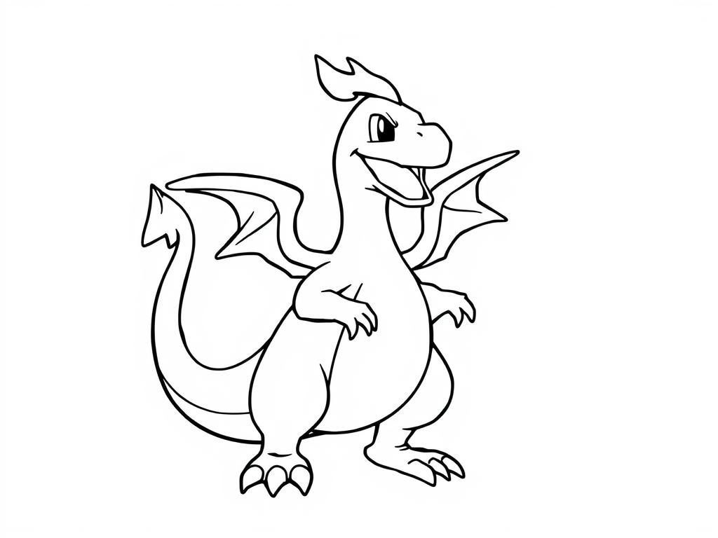 Lachende Draak Kleurplaat