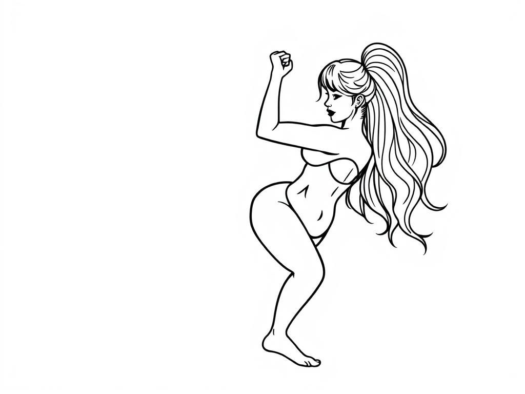 Strong Woman Coloring Page