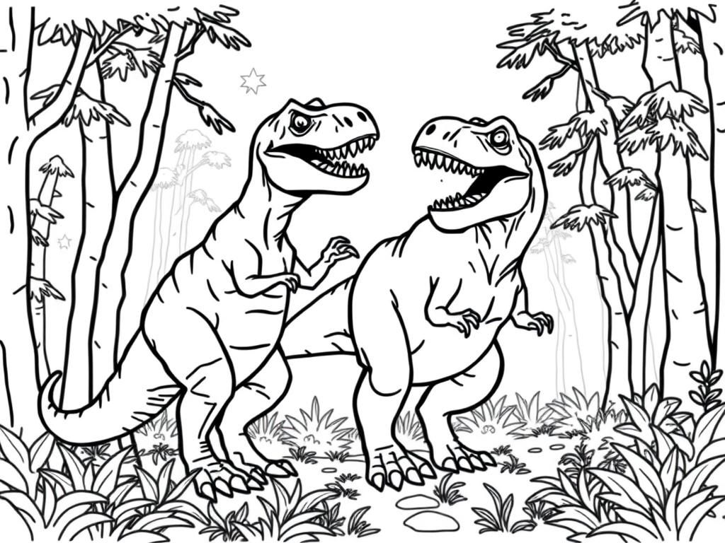 T-Rex Coloring Page for Kids