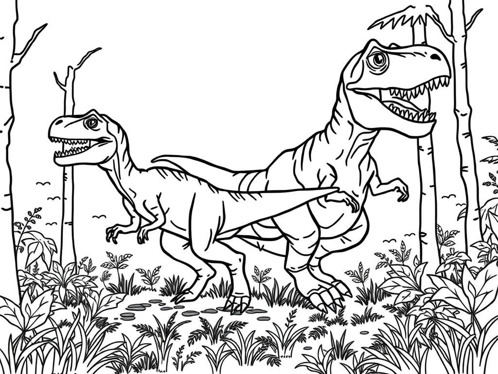 Dinosaurs Coloring Page: A Prehistoric Adventure