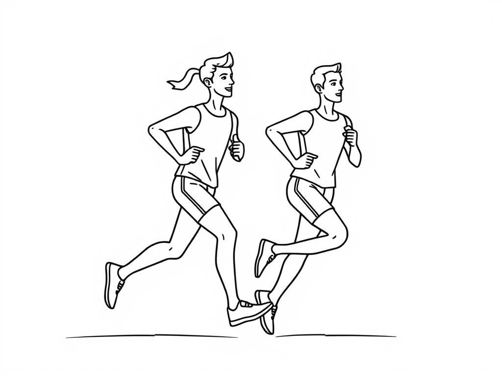 Man And Woman Running Coloring Page